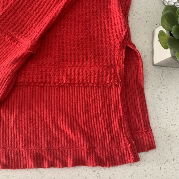 FREE PEOPLE oversized thermal knit vintage top size S - Picture 5 of 16